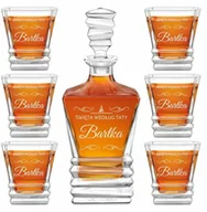 Karafki - Karafka geometric z 6 szklankami i grawerem dla taty na święta - miniaturka - grafika 1