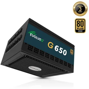 EVOLVEO G650 zdroj 650W, 80+ GOLD, ATX 3.1, aPFC, 140 mm ventilátor G650-BK - Zasilacze komputerowe - miniaturka - grafika 1