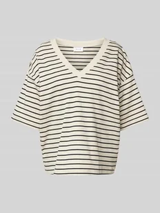 T-shirt z dekoltem w serek model ‘SINNY’ - Koszulki i topy damskie - miniaturka - grafika 1