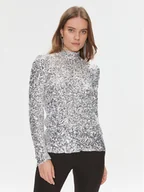 Bluzki damskie - Bruuns Bazaar Bluzka BBW3766 Srebrny Regular Fit - miniaturka - grafika 1