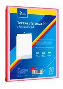 Teczka ofertowa A4 PP + 10 koszulek czerwona - Tetis - Teczki i skoroszyty - miniaturka - grafika 1