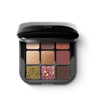 KIKO Milano Glamour Multi Finish Eyeshadow Palette paleta 9 cieni do powiek o różnym wykończeniu 03 Burgundy Notes - Palety i zestawy do makijażu - miniaturka - grafika 1