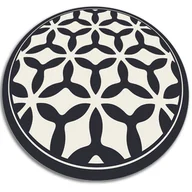 Dywany - Modny winylowy dywan okrągły geometryczne kształty fi120 cm - miniaturka - grafika 1