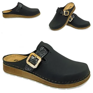 Klapki damskie Wygodne zakryte palce na platformie lekkie Inblu Czarne 36 - Klapki i japonki damskie - miniaturka - grafika 1