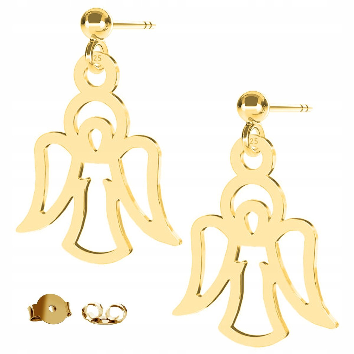 Kolczyki złote Anioł Aniołek Angel 925
