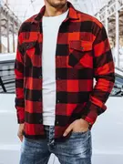 Koszule męskie - Koszula męska flanelowa czarno-czerwona Dstreet DX2242 - miniaturka - grafika 1