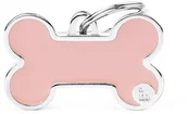 Odblaski i adresówki - Zawieszka Adresówka Identyfikator z grawerem dla psa i kota kość różowa z obramówką L - miniaturka - grafika 1