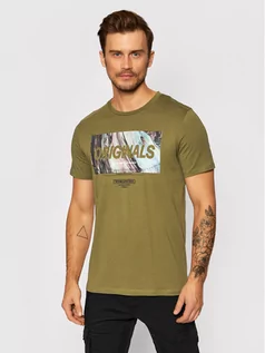Koszulki męskie - Jones Jack T-Shirt Swirl 12193665 Zielony Regular Fit - grafika 1