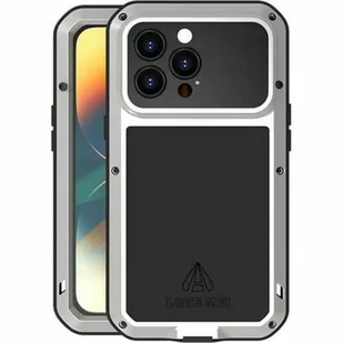 LOVE MEI Etui Pancerne + szkło Powerful do iPhone 14 Pro srebrne - Etui i futerały do telefonów - miniaturka - grafika 1