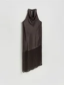 Sukienki - Reserved - Sukienka z frędzlami - ciemnobrązowy - miniaturka - grafika 1