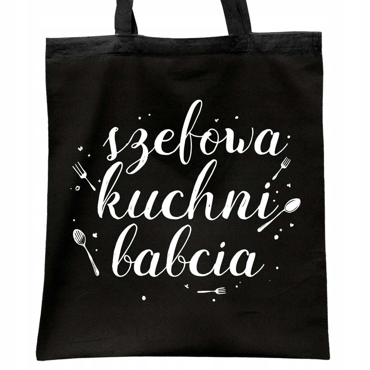 Torba bawełniana czarna Dzień Babci Prezent Upominek