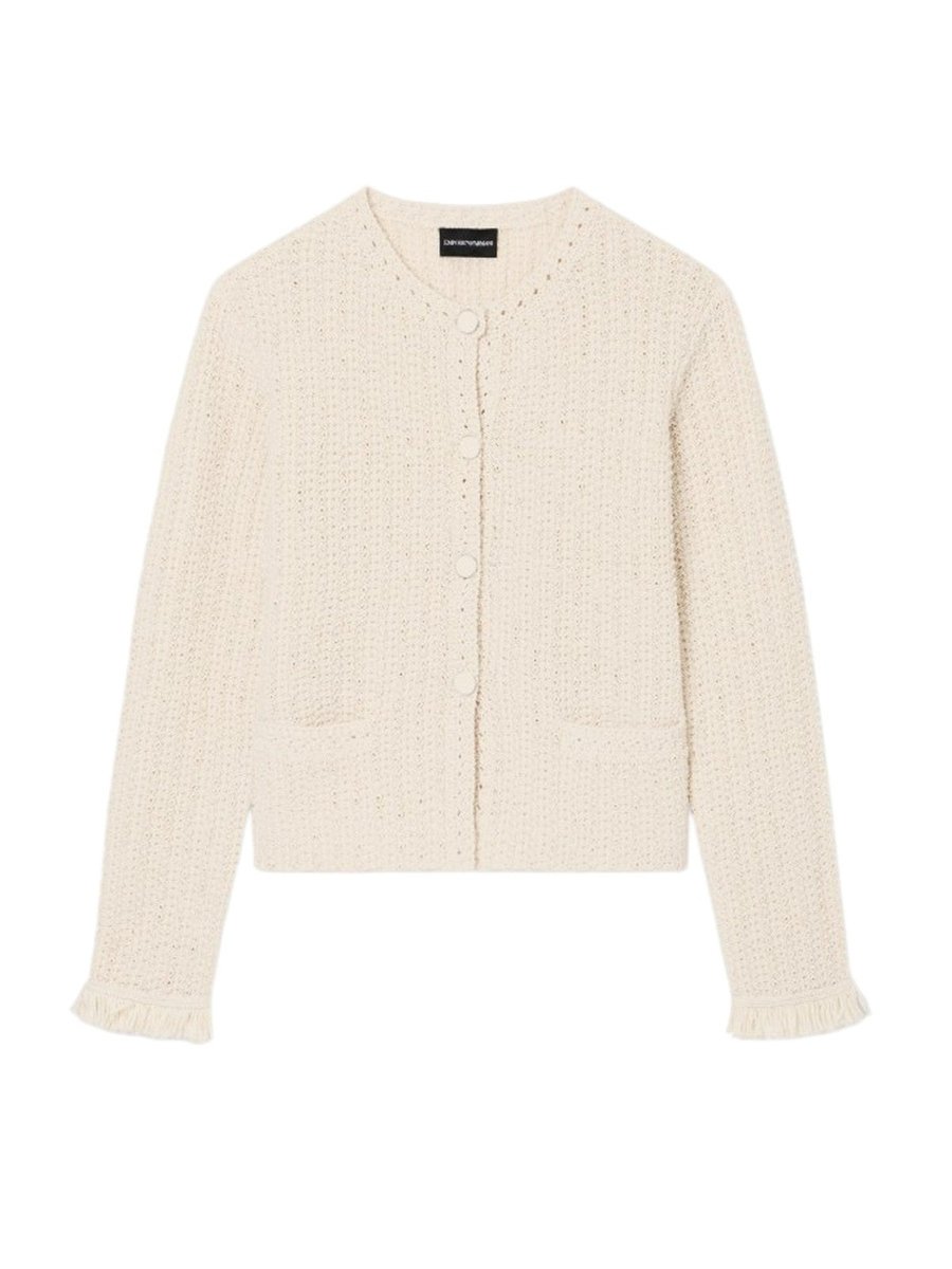 giacche damskie emporio armani - kurtka blazer vanille - kość słoniowa