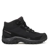Buty trekkingowe damskie - Trekkingi Salomon Shelter Waterproof L47855000 Czarny - miniaturka - grafika 1
