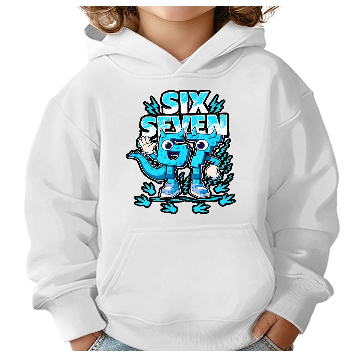 BLUZA DZIECIĘCA Z KAPTUREM 67 SIX SEVEN KLOCKI VIRAL 122-128 PREZENT