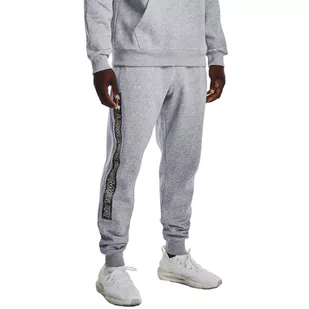 Under Armour Rival Fleece Graphic Joggers 1370351-011 męskie spodnie szare - Spodenki męskie - miniaturka - grafika 1
