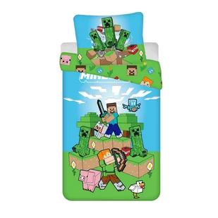 Jerry Fabrics Pościel bawełniana Minecraft Outdoor Mobs, 140 x 200 cm, 70 x 90 cm - Pościel dla dzieci - miniaturka - grafika 1
