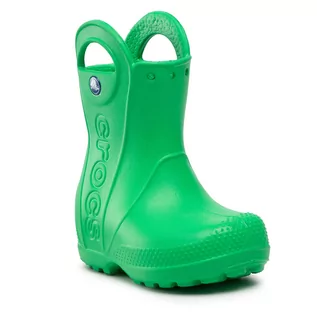 Buty dla dziewczynek - Kalosze Crocs - Handle It Rain Boot Kids 12803 Grass Green - grafika 1