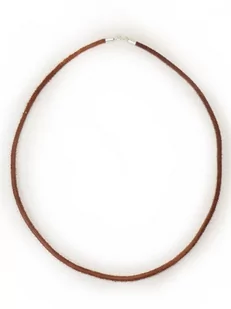 7803-28 Naszyjnik Rzemień Skóra Naturalna + Srebro 925 - Naszyjniki - miniaturka - grafika 1