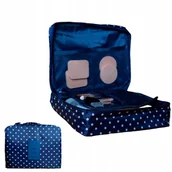 Kosmetyczki, organizery i kuferki - Kosmetyczka podróżna z wkładką na akcesoria MALLORCA granatowa w kropki - miniaturka - grafika 1