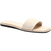 Klapki i japonki damskie - Calvin Klein Klapki | z dodatkiem skóry - miniaturka - grafika 1