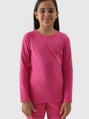 Bluzki dla dziewczynek - 4F Longsleeve regular gladki dziewczęcy - różowy 164 (13-14 lat) - miniaturka - grafika 1