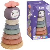 Klocki - MIĘKKIE KLOCKI SENSORYCZNE EDUKACYJNE KOLOROWA KSZTAŁTY WIEŻA KRĄŻKI 8EL - miniaturka - grafika 1