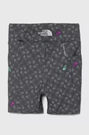 Spodnie i spodenki dla dziewczynek - The North Face szorty dziecięce NEVER STOP BIKE SHORT kolor szary wzorzyste - miniaturka - grafika 1