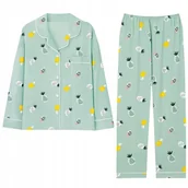 Piżamy damskie - damska PIŻAMA rozpinana KOMPLET koszula i spodnie do szpitala sanatorium L - miniaturka - grafika 1