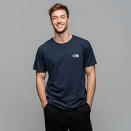 Koszulki męskie - Koszulka Męska The North Face Granatowa Bawełniana z Logo S - miniaturka - grafika 1