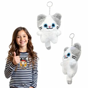 Brelok Pluszowy Biały KOTEK NOEMI maskotka Captain Mike - Maskotki i pluszaki - miniaturka - grafika 1