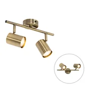 Lampy sufitowe - QAZQA Nowoczesna  uchylna 2-lampowa lampa punktowa w kolorze brązu - Jeana - miniaturka - grafika 1