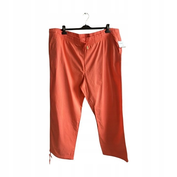 Spodnie Materiałowe Damskie Pomarańczowe Rozmiar 6XL *Janina*