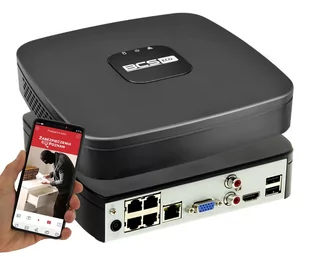 Rejestrator 4CH POE BCS-L-SNVR0401-4KE-4P LINE Analityka na 4 kamery IP do 8MPx - Rejestratory do monitoringu - miniaturka - grafika 1