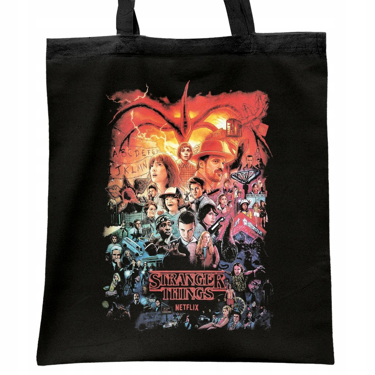 Torba bawełniana czarna Stranger Things Eleven Hawkins Dla Fanów Serialu