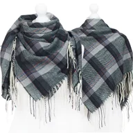 Apaszki i szaliki damskie - Duża Chusta Koc Szkocka Krata Kratka Ciepła Kolory - Chu-90517-4 - miniaturka - grafika 1
