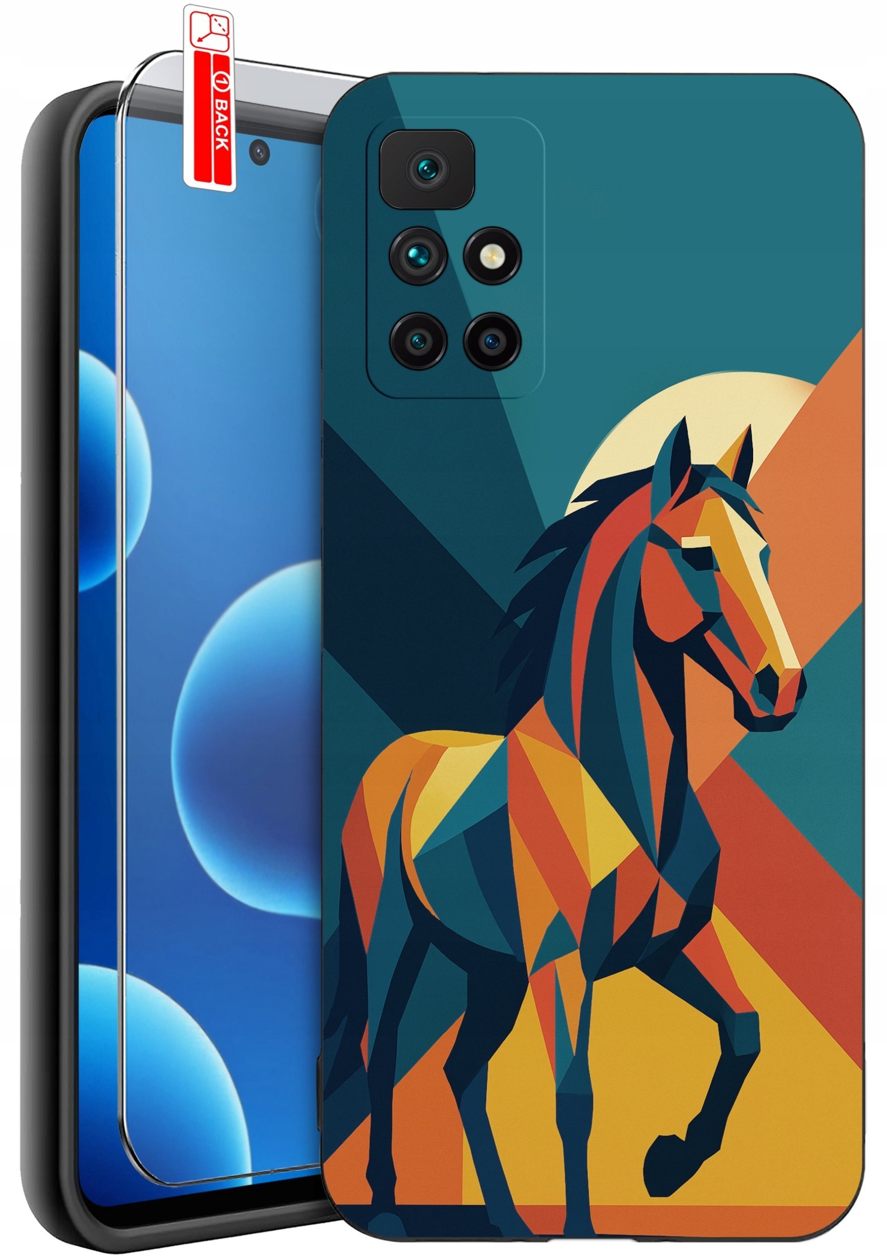 krainaGSM Etui Do Xiaomi Redmi 10 Wzory Silikonowe Matt Case + Szkło 9H