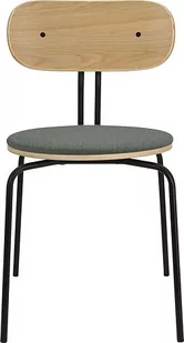 Krzesło Curious jasnozielone z tapicerowanym siedziskiem na czarnych nogach - Fotele i krzesła ogrodowe - miniaturka - grafika 1