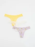 Majtki damskie - Reserved - Siateczkowe majtki stringi 3 pack - fioletowy - miniaturka - grafika 1