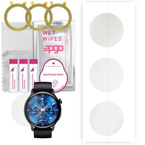 3x folia ochronna hydrożelowa MATOWA do Rubicon RNCF10 - apgo Smartwatch Hydrogel MATTE Protection Ochrona na ekran smartwatcha