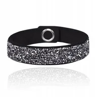 Bransoletki - Bransoletka Alcantara Srebrna Kryształy Prezent na Dzień Kobiet ŻYCZENIA - miniaturka - grafika 1