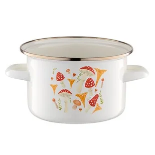 Garnek emaliowany prosty Grzybki bez pokrywki 16 cm 2 l - Garnki - miniaturka - grafika 1