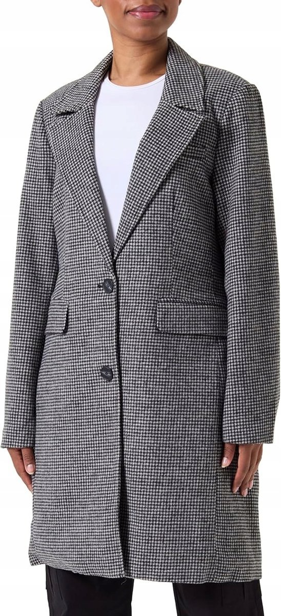 ONLY DAMSKI PŁASZCZ W PEPITKĘ NA GUZIKI CASUAL XS JSB
