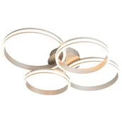 Oprawy, klosze i abażury - QAZQA Lampa sufitowa stalowa w tym LED 3-stopniowa ściemnialna 4-punktowa - Navara - miniaturka - grafika 1