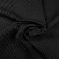 Pasmanteria - Tkanina Wafel bawełniany czarny - miniaturka - grafika 1