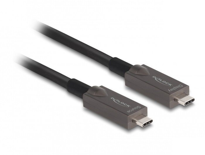 Delock Aktywny Optyczny USB-C™ 4K Video + Dane + PD Kabel 10 m 84150
