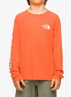 Bluzy sportowe męskie - Bluza chłopięca The North Face Amphibious L/S Sun Tee - retro orange - miniaturka - grafika 1
