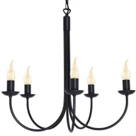 Lampy sufitowe - Świecznikowa lampa wisząca Haris K-4971 na łańcuchu czarna - miniaturka - grafika 1