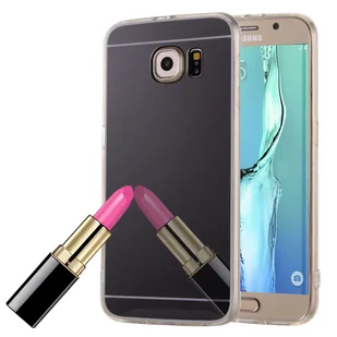 Etui na telefon komórkowy Samsung Galaxy S6 Edge Plus Mirror Soft Case Protective Cover Black - Etui i futerały do telefonów - miniaturka - grafika 1