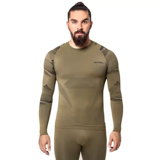 Koszulki sportowe męskie - Spaio - Koszulka termoaktywna z długim rękawem Tactical - Forest Green - grafika 1