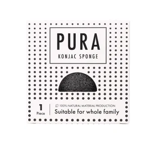 SISTER YOUNG PURA NATURALNA GĄBKA KONJAC DO MYCIA TWARZY BLACK - Rękawice i gąbki do kąpieli - miniaturka - grafika 1